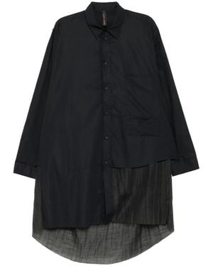 Giovanni Cavagna Layered-Panel Pocket Shirt - Black
