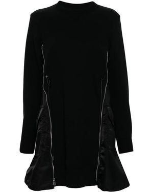 Sacai Sponge Mini Dress - Black