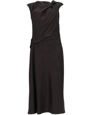 Theory Gedraaide Body Midi-Jurk - Zwart