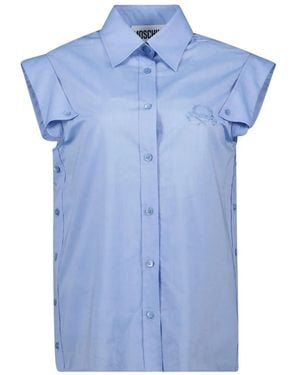 Moschino Embroidered-Logo Shirt - Blue