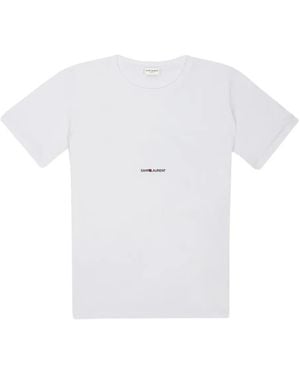 Saint Laurent Logo-detail T-shirt - Weiß