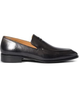 Miu Miu Embossed-Logo Leather Loafers - Black