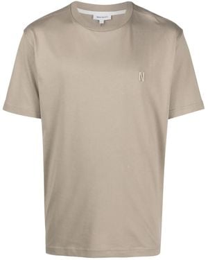 Norse Projects Johannes Logo-Embroidered T-Shirt - Natural