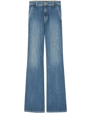 Nili Lotan Anna Mid-rise Wide-leg Jeans - ブルー