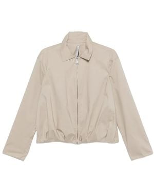 Liviana Conti Zip-Fastening Pleated Jacket - Natural