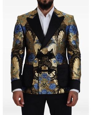 Dolce & Gabbana Brocade Double-Breasted Blazer - Black