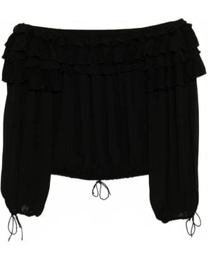 Cynthia Rowley Ruffled Blouse - Black
