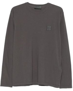 Stone Island Langarmshirt mit Logo-Patch - Grau