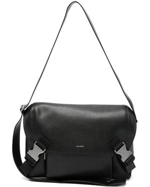 Sandro Buckle-Fastening Messenger Bag - Black