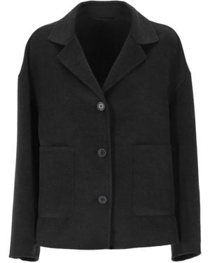 Marella Button-Up Patch-Pocket Jacket - Black