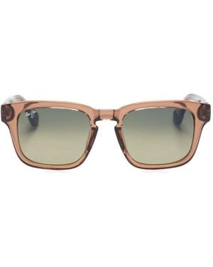Maui Jim Square-Frame Branded Sunglasses - Brown