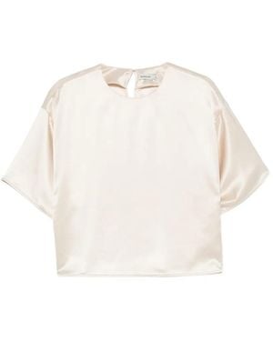 Jonathan Simkhai Satin-Finish Short-Sleeve Top - White