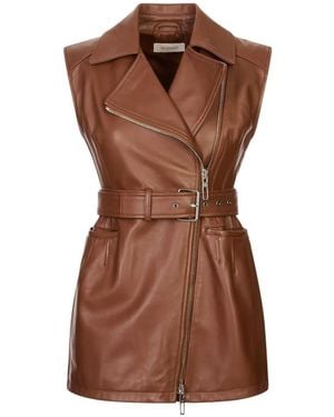 Sportmax Favella Belted Sleeveless Jacket - Brown