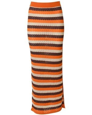 Dodo Bar Or Striped Skirt - Orange