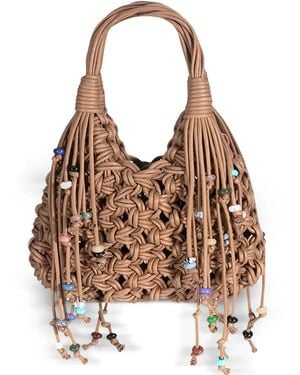 HIBOURAMA Mini Vannifique Desert Stone Stone-Embellished Tote Bag - Brown