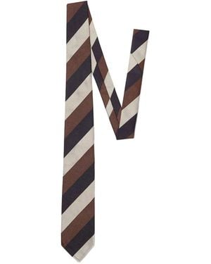 DSquared² Striped Silk Tie - White