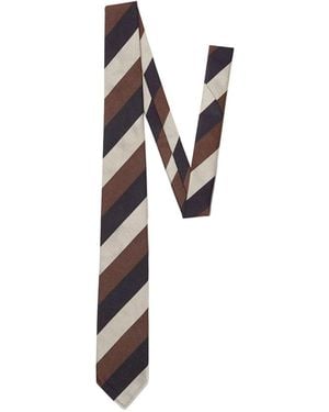 DSquared² Striped Silk Tie - White