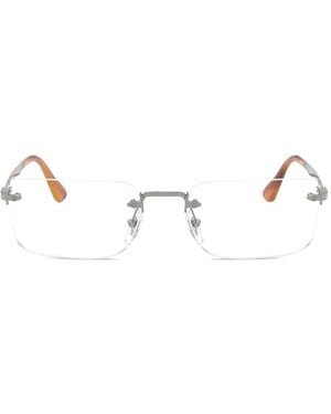 Persol Luc Rimless Rectangle-Frame Glasses - White