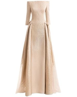 Gemy Maalouf Ombré Jacquard Maxi Dress - Natural