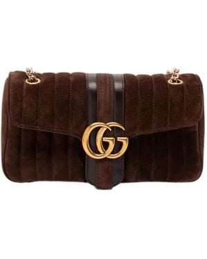 Gucci Jetset Gg Marmont Medium Shoulder Bag - Brown