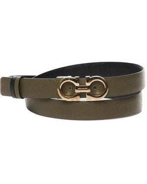 Ferragamo Cintura Con Fibbia Gancini Reversibile - Blu