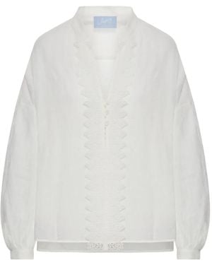 The Seafarer Lena Lace-Details Blouse - White