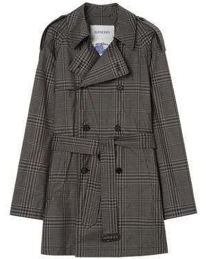 Burberry Mid-Length Silk Leadenham Trench Coat - Gray