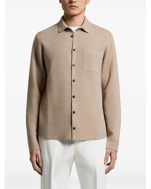 Peserico Button-Up Chest-Pocket Shirt - Natural