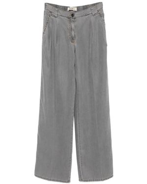 Semicouture Debora Elasticated-Waist Trousers - Grey