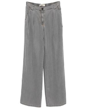 Semicouture Debora Elasticated-Waist Pants - Grey