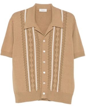 Piacenza Cashmere Chemise À Détail Géométrique - Natural