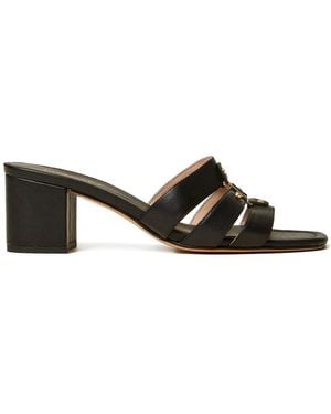 Twinset Logo-Detail Leather Sandals - Black