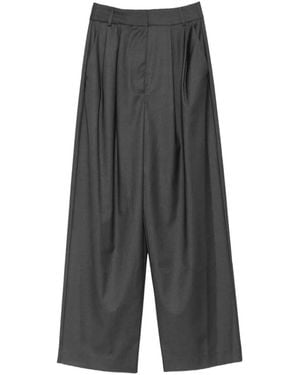 Alpha Studio Pleated Wide-Leg Pants - Gray