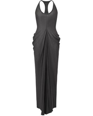 Oude Waag V-Neck Draped Vest Maxi Dress - Black