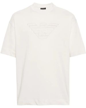 Emporio Armani T-Shirt Con Ricamo - Bianco