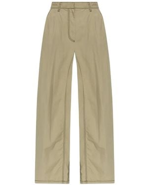 DIESEL Contrast-Stitch Wide-Leg Pants - Natural
