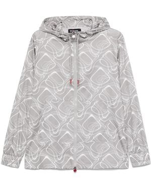 Kiton Giacca Con Stampa Grafica - Grigio