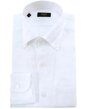 Barba Napoli Linen Shirt - White