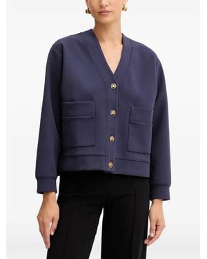 Karl Lagerfeld Jersey Cropped Jacket - Blue