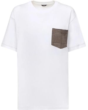 Liu Jo Check-Pocket T-Shirt - White