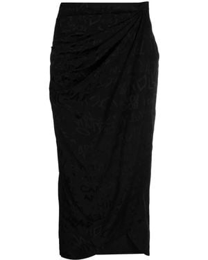 Zadig & Voltaire Jamelia Jacquard Draped Silk Skirt - Black