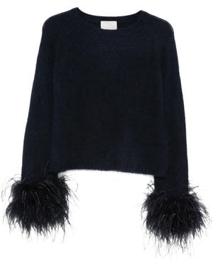 Hemisphere Pullover mit Federn - Schwarz