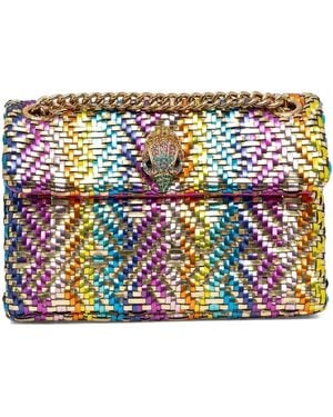 Kurt Geiger Woven Metallic-Finish Shoulder Bag - White