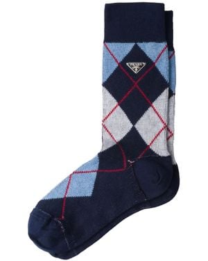 Prada Socken Mit Argyle-Muster - Blau