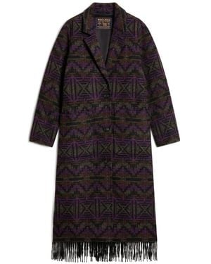Woolrich Jas Met Franje En Geometrisch Patroon - Zwart