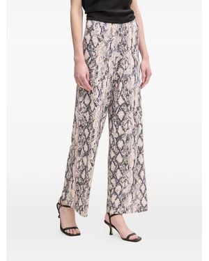 Ouí Pantalon Fuselé À Imprimé Peau De Serpent - Blanc