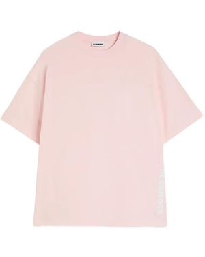 Jil Sander Logo-Print Boxy-Fit T-Shirt - Pink