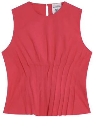 Semicouture Pleated Top - Red