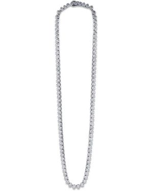 with love Collier Tennis Serti De Diamants De Synthèse Travel - White
