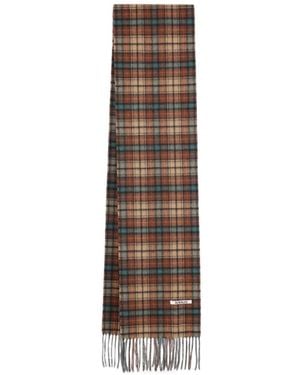 AURALEE Check Fringed Scarf - Natural